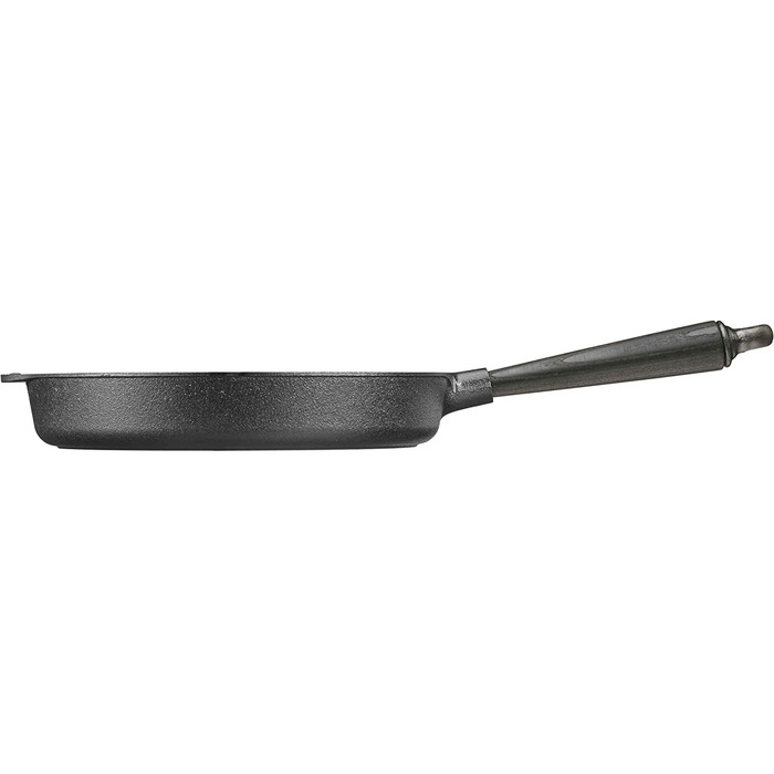 Сковорода для подачі Ø 28 см з чавуну з дерев'яною ручкою з ясена, підходить для всіх типів плит (також індукційних), 0285TS