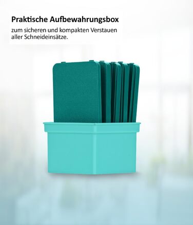 Nicer Dicer Mandoline 12-ти частинний набір для нарізки овочів, слайсер, овочевий гострий ніж, для нарізки соломкою, слайсами, кубиками, кухонний овочевий слайсер, турквіс/зелений