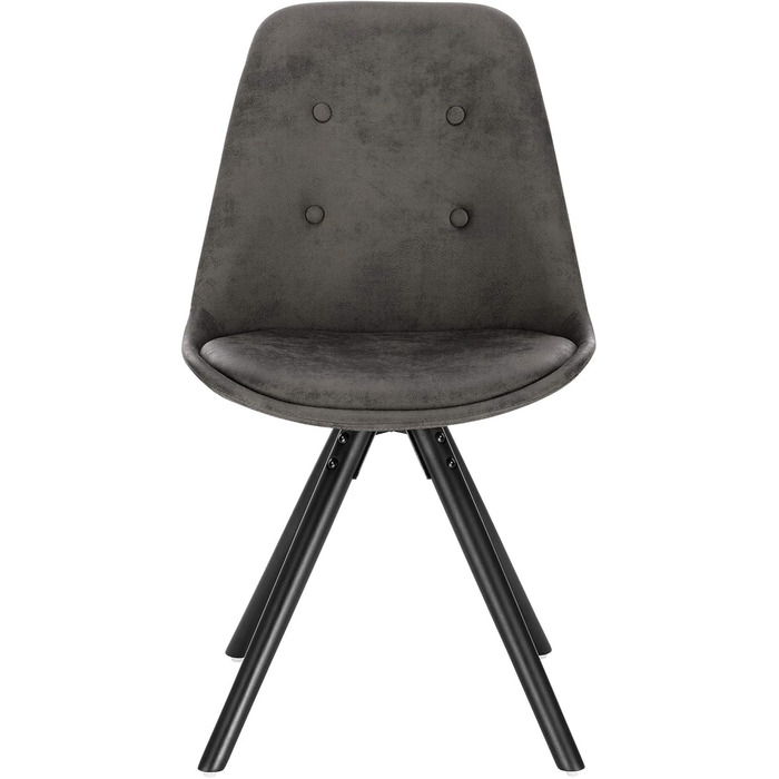 Стільці для їдальні WOLTU, кухонні стільці, скандинавський дизайн, стільці для туалетного столика, крісла для відпочинку, м'які стільці, ретро дизайн, сіре забарвлення, комплект з 2 шт.