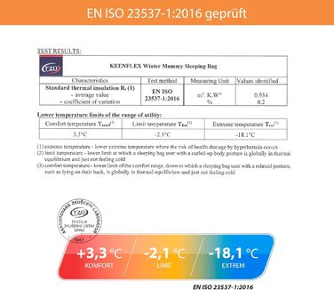 Спальний мішок KeenFlex 3-4 сезони, +7.2°C до -23.4°C, 1500г/2150г, літній та зимовий, для туризму, машинне прання