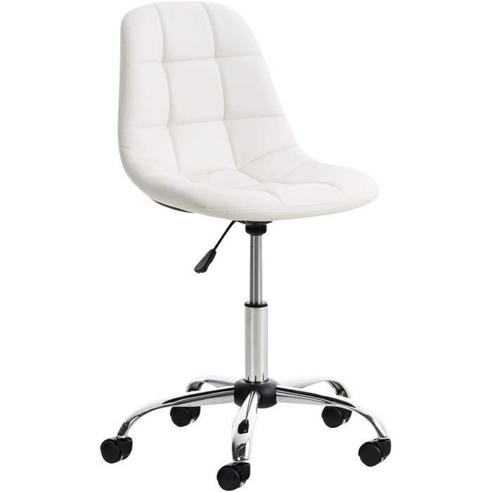 Офісне крісло CLP Emil - регульована висота, поворотний, з штучною шкірою, білий колір