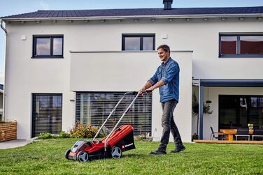 Акумуляторний газонокосарка Einhell GE-CM 36/33 Li Kit Power X-Change (36 В, ширина косіння 33 см, до 250 м², кошик 30 л, висота стрижки 25-65 мм, 2 x 2.5 Ah акумулятори + 2 зарядні пристрої)