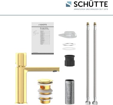 Змішувач для ванної кімнати Schütte Boston, однорідний змішувач для умивальника з горішнім підключенням, золото, для ванної кімнати