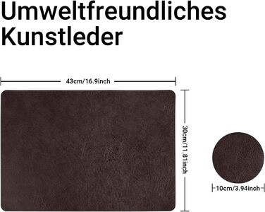 Набори серветок на стіл, відмивані, підставки під горнятка, термостійкі, з екошкіри, двосторонні, для обіднього столу, декор, для вулиці, 43x30 см, світло-зелений+бежевий (6 шт., кутові, кава+чорний)