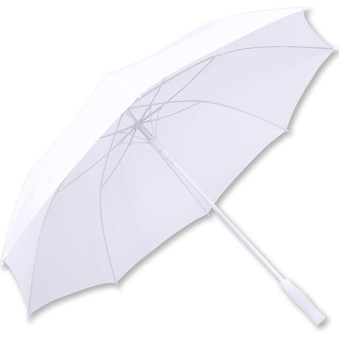 Весільна парасолька автоматична - все в білому - з'єднані кільця, персоналізовані з ім'ям