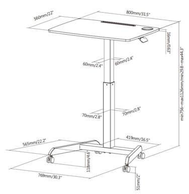 Офісний стіл з регулюванням висоти OfficePro ODM380B