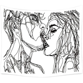 Гобелен Acyoung Kiss, абстрактне мистецтво, поліестер, домашній декор, 120 х 150 см
