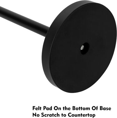 Тримач для паперових рушників на стільницю з обважненою основою для одноручного використання, нековзний, нержавіюча сталь, чорний