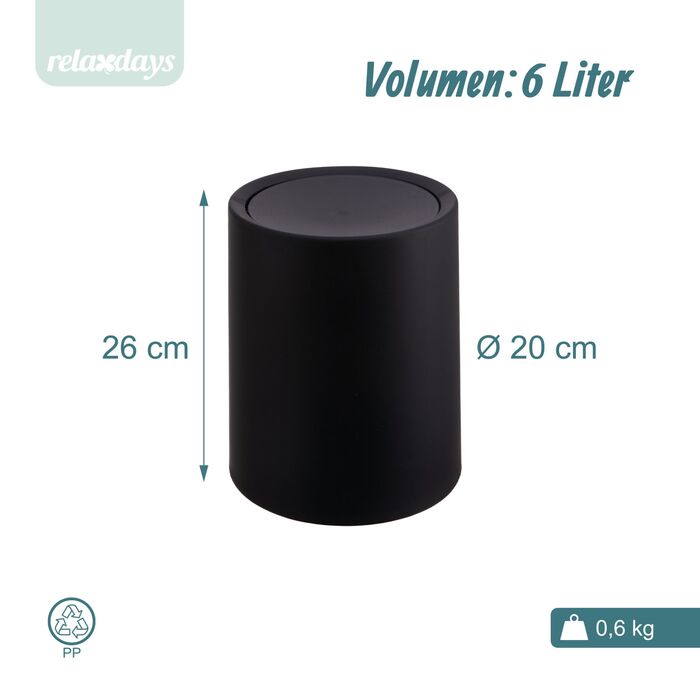 Контейнер для косметики Relaxdays з кришкою-гойдалкою, 6 літрів
