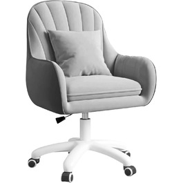 Крісло Aivermeil для офісу та дому: м'яке, з підголовником, обертове, регульоване по висоті, ергономічне, до 120 кг (сірий)