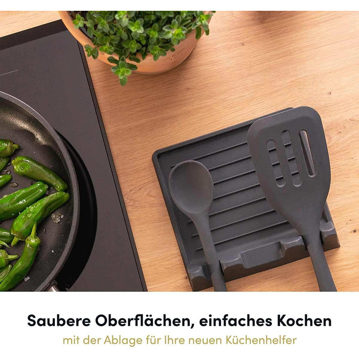 Набір кухонних аксесуарів Hoffmann Küchenhelfer-Set (5 предметів), антрацит, силікон-сталевий сердечник