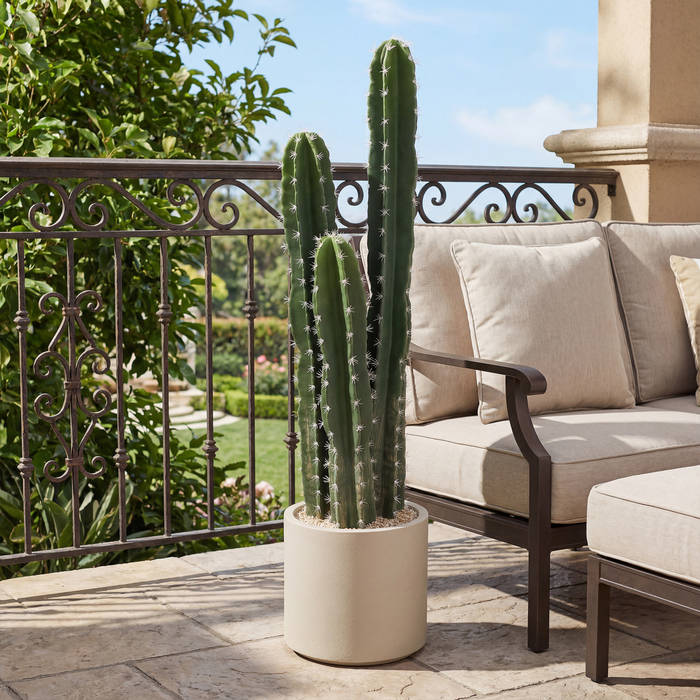 Штучний кактус, великий (95 см) у горщику, максимально реалістичний для дому, офісу, озеленення.