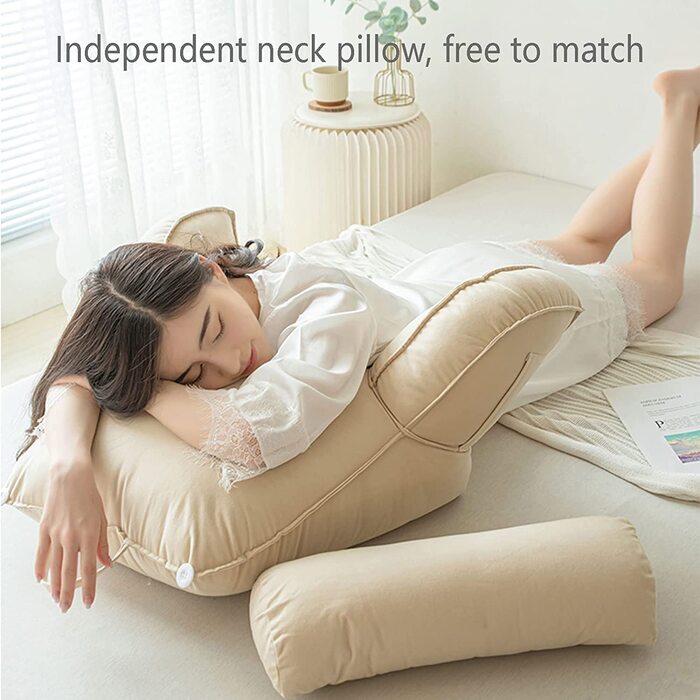 Підголовник для читання з підлокітниками, подушка для спини, трикутна подушка для ліжка, дивана, софи - для читання, роботи, ігор