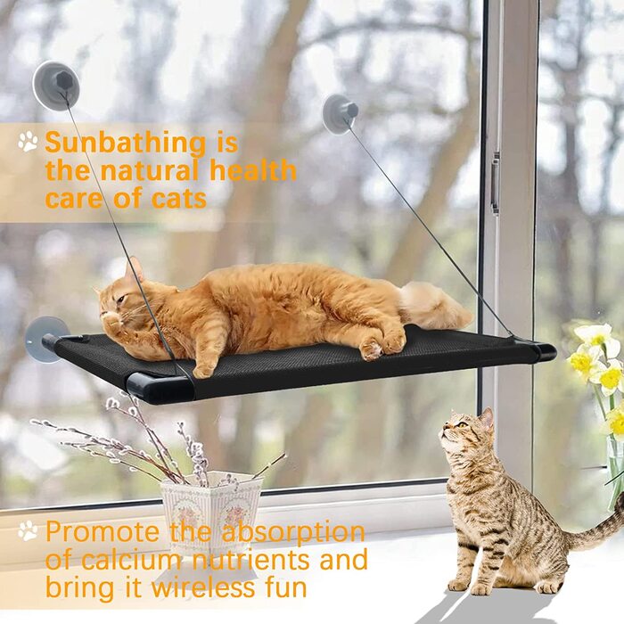 Віконна підставка для кішок для великих кішок Підвісний віконний гамак підставка для кішок для домашніх кішок підвіконня карниз для ліжка сидіння на присоску для великих кішок встановлене на вікні