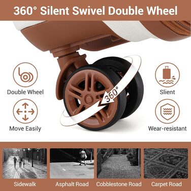 KONO Чемодан-Тролей 55 см, Кремовий Білий | Валіза для подорожей