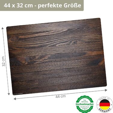 Набір килимків на стіл | 4 шт. з дерева (вініл) - антиковзаючі, без BPA - Made in Germany