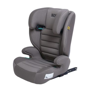 Дитяче крісло/автокрісло Novi Baby James Premium i-Size ISOFIX, від 3,5 до 12 років, від 100 до 150 см, регулюється до бустера, регульований по висоті підголівник, знімна спинка (сіро-коричнева)