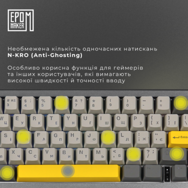 Клавіатура механічна бездротова EPOMAKER EK68 Flamingo Black (EK68-B-F)