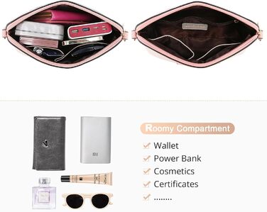 LOVEVOOK Набір сумок для жінок: гаманець, сумка через плече, сумка з ручкою, 3 шт., рожевий Y