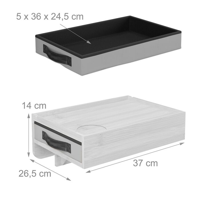 Набір з двох приліжкових столиків Relaxdays з бамбука з кріпленням