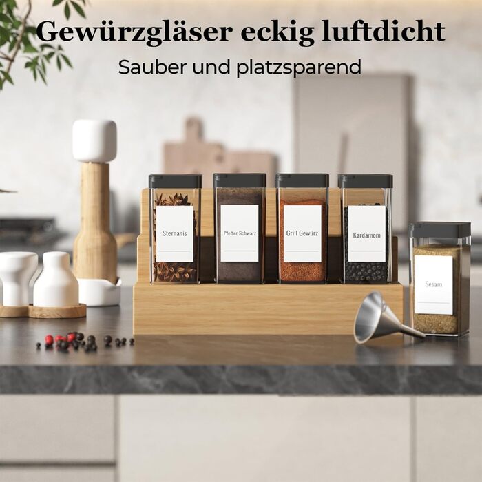 Набір баночок для спецій кутовий 12 шт. 120 мл з кришкою, чорний, з дозатором та 120 етикетками