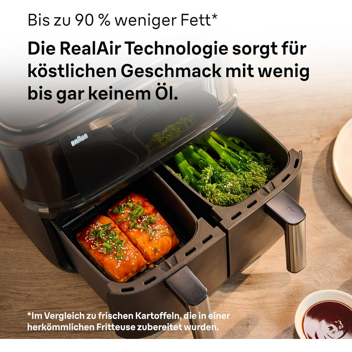 Фритюрниця повітряна Braun MultiFry 3 HF 3030, 4.3 л, 1500 Вт, цифрове керування, 8 програм, чорна