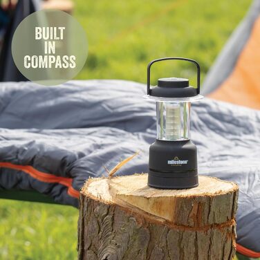 Ультраяскравий міні-ліхтар Milestone Camping Men's 52560 з 12 світлодіодами, чорний, H 19.5 x Ш 8 x D 8 см