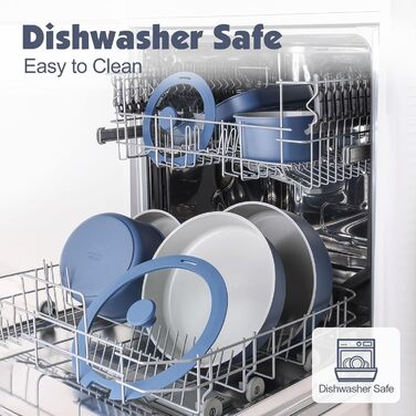 Набір посуду SENSARTE з керамічним покриттям, 17 предметів. Антипригарне покриття, підходить для всіх плит, безпечний (без PFAS, PTFE, PFOA, PFOS).