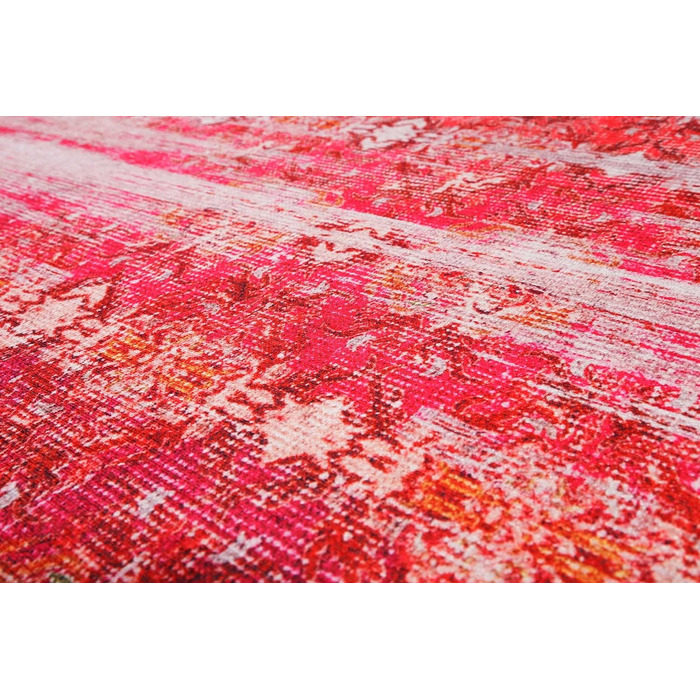 Домашній килимок для ванної, килимок для ванної, нековзний і миється, вінтажний, Сідней (червоний апельсин, 70 x 120 см)