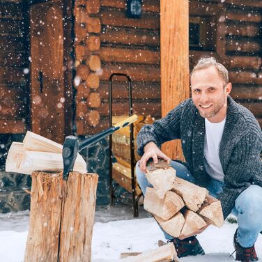 Стильна металева полиця для дров Relaxdays