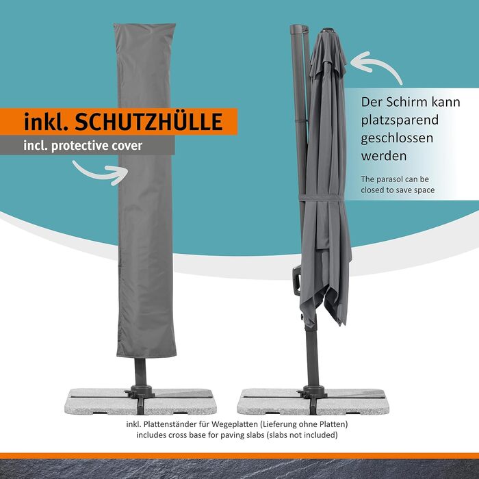 Парасолька від сонця Schneider RHODOS TWIST, 300 x 300 см, антрацит