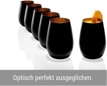 Набір стаканів для води 465 мл, 6 предметів, чорні/бронзові елементи Stölzle Lausitz