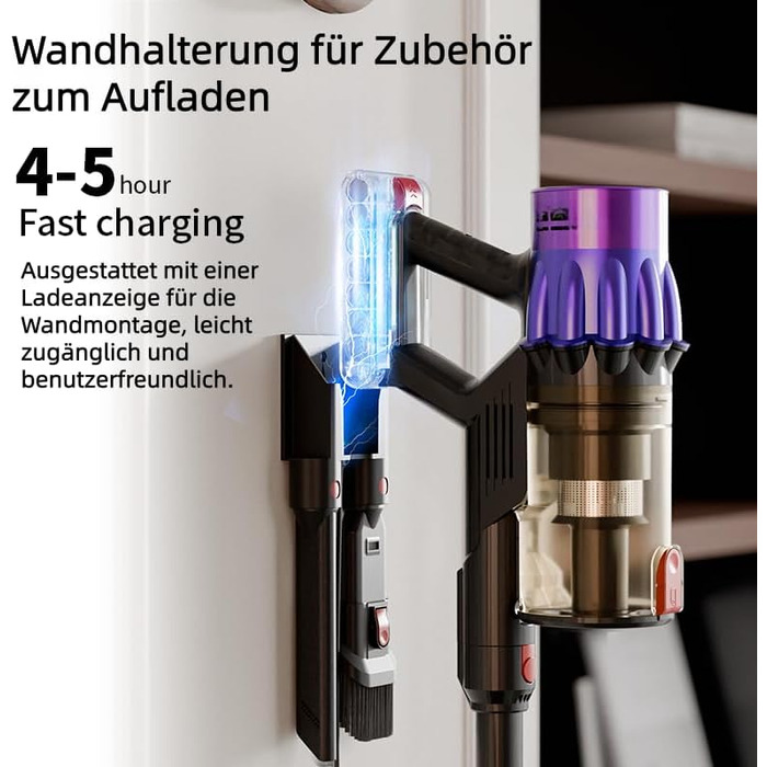 Bergexpertен Orizom: Бездротовий пилосос з автоматичним визначенням забруднення | 60 хв роботи | Без мішка | Для килимів, твердих підлог та шерсті тварин | 550 Вт (Фіолетовий)