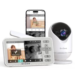 Відеоняня Dr.Care VistaView Lite WLAN з App-керуванням, Full HD 1080P камерою, розділеним екраном 720P, датчиком руху та ІЧ-нічним баченням (монітор 4