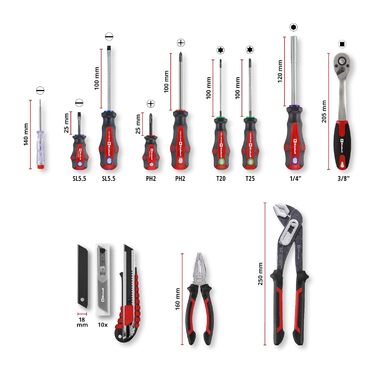 Einhell E-CASE 80: Набір інструментів в кейсі (80 предметів) для дому, майстерні, в дорозі - міцний пластиковий кейс