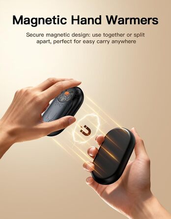 Електричний гріє для рук 2 шт. | Перезарядний кишеньковий гріє з 3 режимами нагріву, 6000mAh | Для жінок, чоловіків, кемпінгу, полювання, гольфу (Сірий)