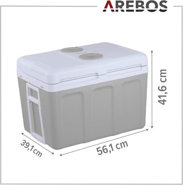 Автомобільний холодильник Arebos 40 л з функцією охолодження та підігріву, 12/230V, ізотермічна сумка-холодильник антрацит