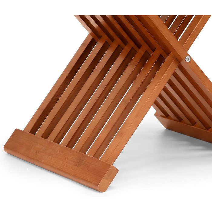 Складаний табурет для сауни та душу WILLOWYBE – водовідштовхувальна бамбукова лавка, багатоцільовий стілець для ванної кімнати та парильні (Темно-коричневий)