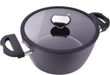 Каструля Berndes Balance Induction Enduro з індукційним дном, 24 см, чорна, з ефектом кованого заліза, для всіх типів плит