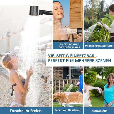 Портативна душова кабіна для кемпінгу з акумулятором 8000mAh, насосом та відром, комплект для відпочинку на природі, туризму, миття авто та тварин