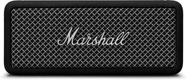 Портативна Bluetooth-колонка Marshall Emberton II, бездротова, стійка до пилу та води IP67, стереопара, до 30 годин роботи, швидка зарядка, для дому та вулиці, чорна зі сталлю