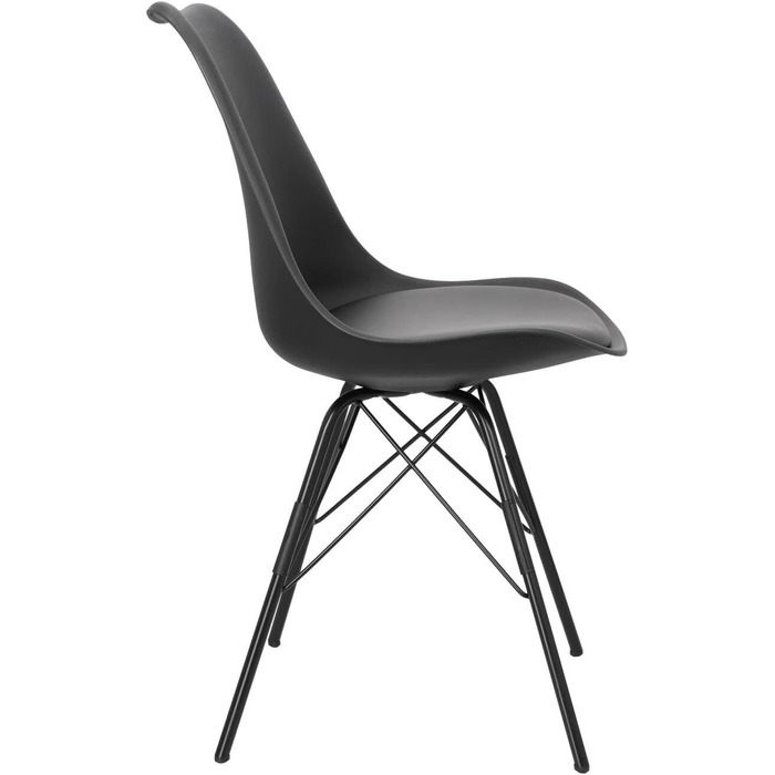 AC Design Furniture Emanuel: Комплект з 2-х обідніх стільців, чорний, PU/Метал, 48,5 x 85,5 x 54 см