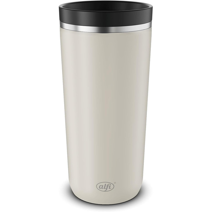 Термокружка Alfi ISO Coffee Mug Pro, бежевий матовий, 0.38 л, нержавіюча сталь, для кави з собою, з термоізоляцією, 6 годин гаряче, 12 годин холодне, без BPA, миється в посудомийній машині