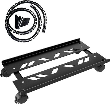 Стійка для ПК з металу, підставка для комп'ютера, регульована підставка для CPU, універсальна мобільна стійка з колесами для під столом