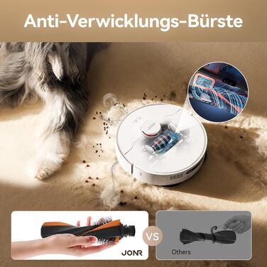 Робот-пилосос JONR T5 Pro з функцією миття, 8150Pa потужність всмоктування, сушка гарячим повітрям, антизаплутана бокова щітка, уникнення перешкод, LiDAR-навігація, док-станція All-in-One