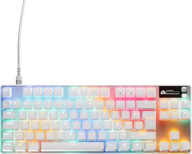 Клавіатура SteelSeries Apex Pro TKL Gen 3 - ігрова, механічна, з перемикачами Hall Effect, OmniPoint 3.0, QWERTZ (DE), білий бездротовий корпус