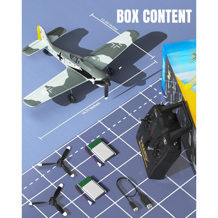 Літак на радіокеруванні VolantexRC 761-5 P-51 Mustang RTF (Готовий до польоту) з Xpilot стабілізацією, для початківців, 4-канальний