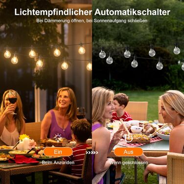 Ланцюжок прикрас Kawaya 10м LED, зовнішній, для саду, тераси, балкону, IP65, вологостійкий, тепле світло