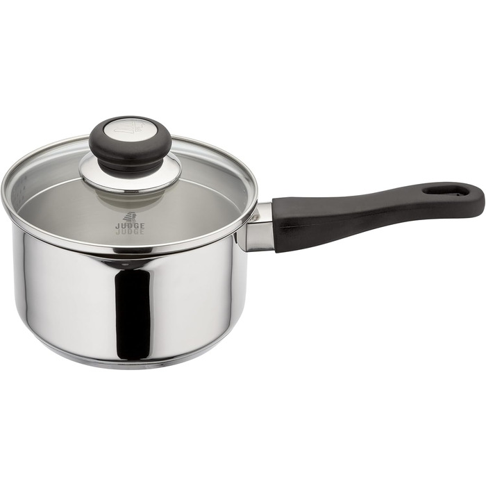 Набір каструль Judge Vista з нержавіючої сталі, 16/18/20 см, з кришкою-ситом та носиком, підходить для індукційних плит, можна використовувати в духовці