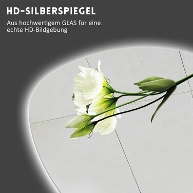 Дзеркало для ванної кімнати Badspiegel 70x50см з підсвічуванням 3 кольори, сенсорний вимикач, прямокутне, для ванної/вітальні, енергоклас A++